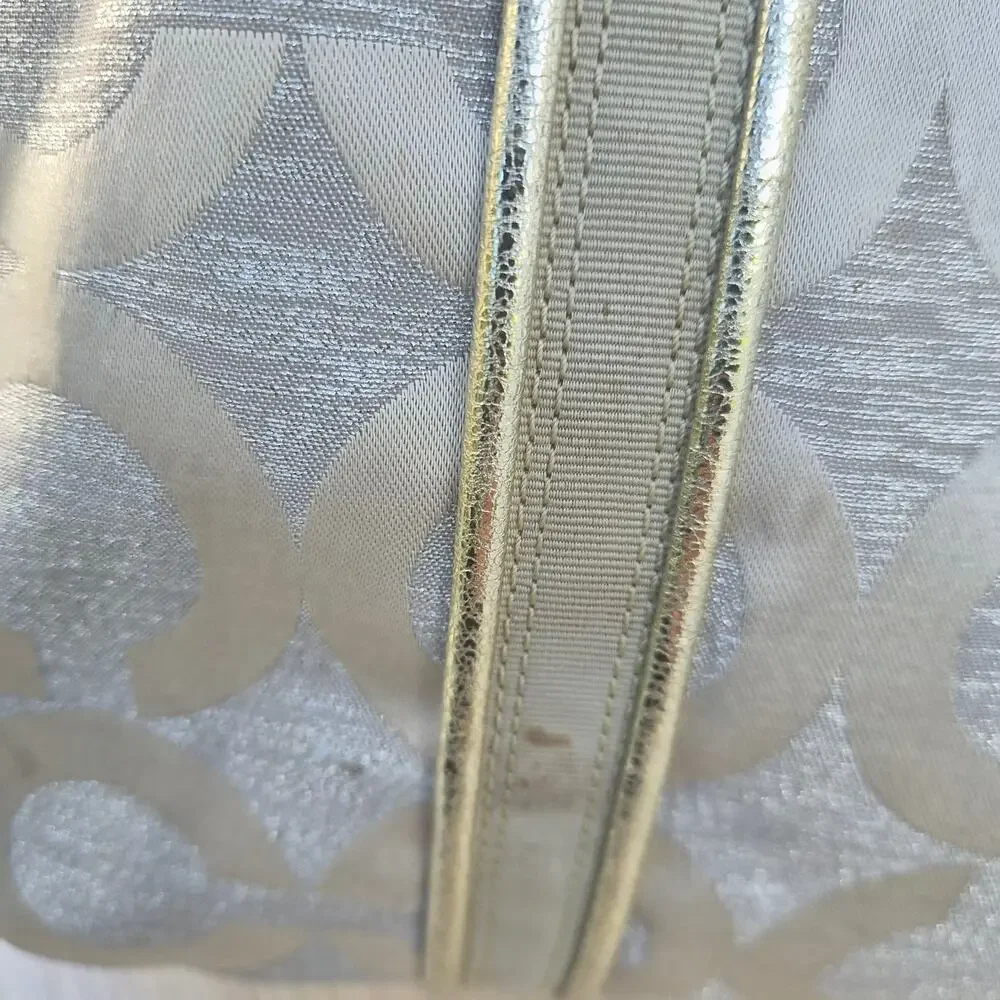 Y2K Coach Poppy Glam Tote - Silver Metallic Signature C Handbag